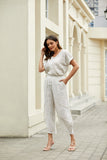 Coastal Linen Wide-Leg Pant (White)