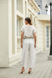 Coastal Linen Wide-Leg Pant (White)