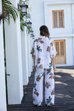 Pia's Floral Short Sleeve Top (White)