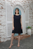 Sunlit Linen Dress (Navy)