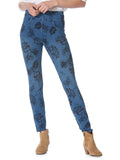HUE Floral Game Changing Denim High Rise Leggings