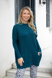 Delicate Cable Knit Sweater (Teal)