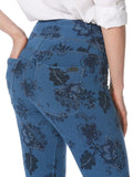 HUE Floral Game Changing Denim High Rise Leggings