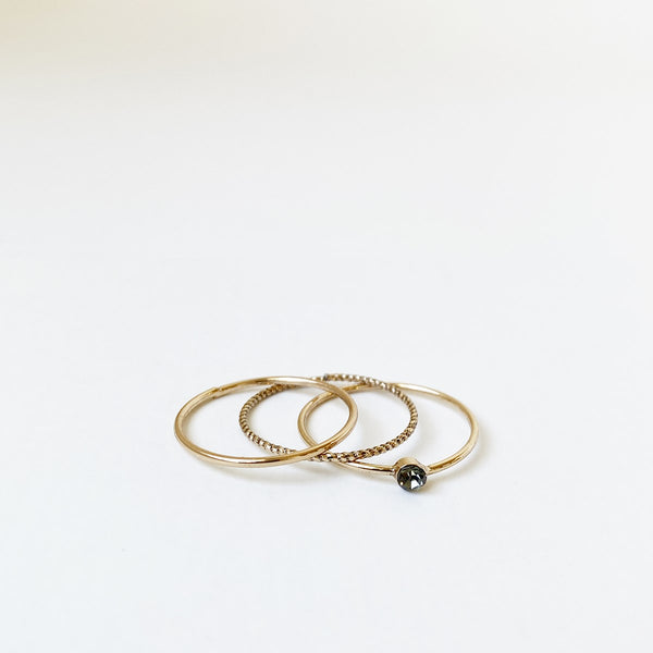 Set of 3 Rings (Gold)