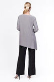 Asymmetric V-Neck Tunic in Grey