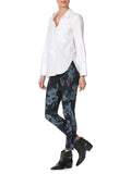 Hue Reversible Denim High Rise Leggings - Floral