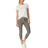 Hue Feel Good Sweatshirt Top Denim Capri (Pewter)