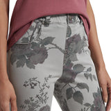 HUE Faded Floral Ultra Soft Denim High Waist 7/8 Legging