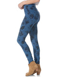 HUE Floral Game Changing Denim High Rise Leggings