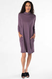 Joanna Mock Neck Dress - Mauve