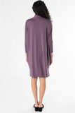 Joanna Mock Neck Dress - Mauve
