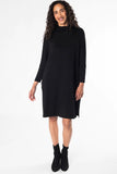 Joanna Mock Neck Dress - Black