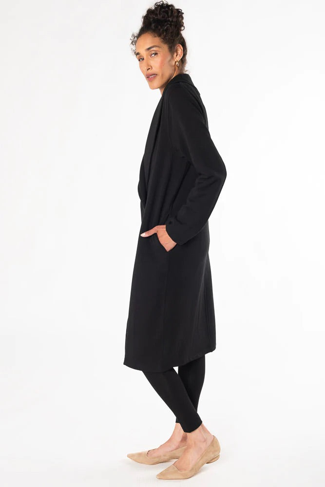 Sophie Fleece Coatigan - Black – Carrington & Co.