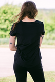 Brenda U-Neck Tee (Black)