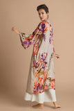 Orchid and Iris Kimono Gown - Coconut