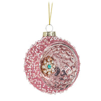 Pink Glitter Reflector Ball Ornament