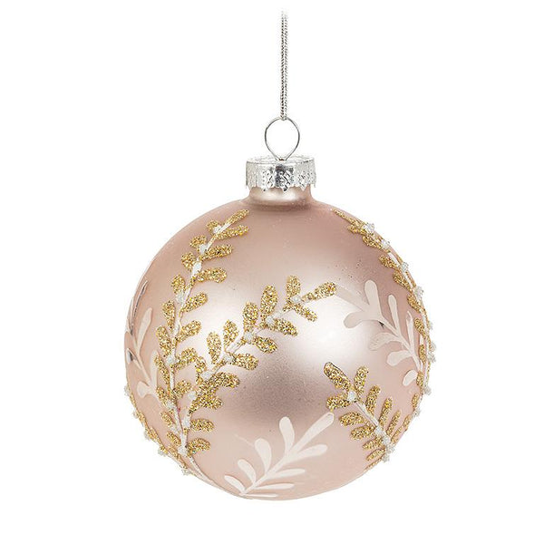 Champagne Glitter Branch Ball Ornament