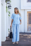 Lila's Bloom Stitch Top (Powder Blue)