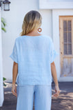 Lila's Bloom Stitch Top (Powder Blue)