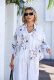Sylvie's Sepia Leaves Jacket (White)