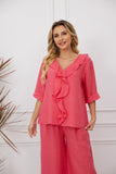 Juliet's Frill Top (Raspbery)