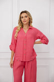 Vivian Button-Down (Raspberry)