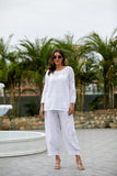 Heart on My Sleeve Crochet Pull Over (White)