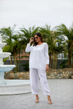 Heart on My Sleeve Crochet Pull Over (White)