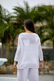 Heart on My Sleeve Crochet Pull Over (White)