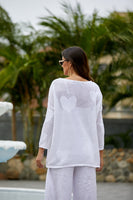 Heart On My Sleeve Crochet Pull Over (White)