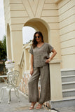 Breezy V-Neck Linen Tee (Fango)