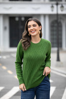 Aria's Argyle Jacquard Sweater Top (Forest)