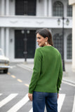 Aria's Argyle Jacquard Sweater Top (Forest)