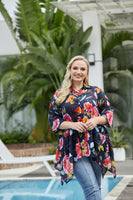 Ava's Printed Cotton Top (Navy)