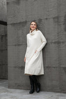 Cozy Chic Maxi Sweater Dress (Beige)