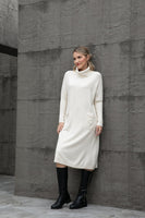 Cozy Chic Maxi Sweater Dress (Beige)