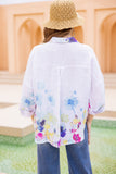 Seraphina's Watercolor Flower High-Low Top (White)