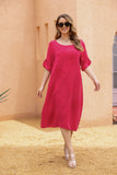 Lila's Bloom Stitch Dress (Raspberry)