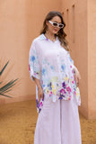 Seraphina's Watercolor Flower Button Top (White)