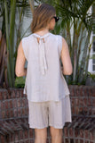 Tie-Waist Shorts (Beige)