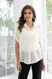 Veiled Branch Short Sleeve Top (White)