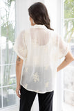 Veiled Branch Short Sleeve Top (White)