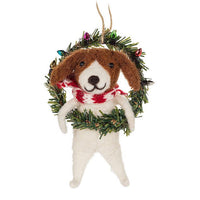 Dog In Wreath Ornament