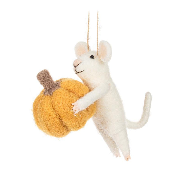 Mice With Pumpkin Ornament