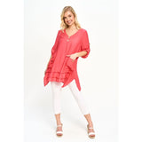 Linen-Like Tunic in Coral
