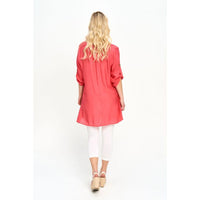Linen-Like Tunic in Coral