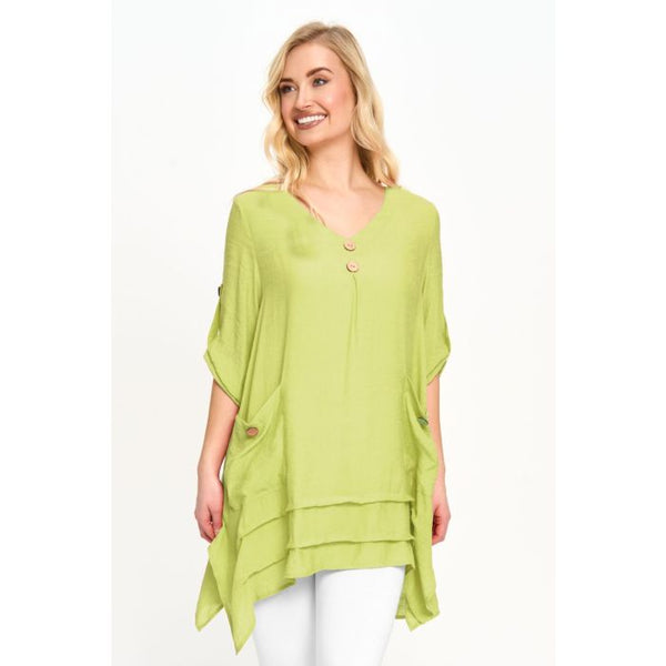 Linen-Like Tunic in Lime