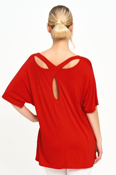 Effortless Cutout Top in Red