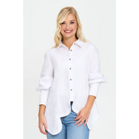 Scalloped Edge Shirt in white