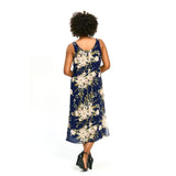 Reversible Print Dress in Navy